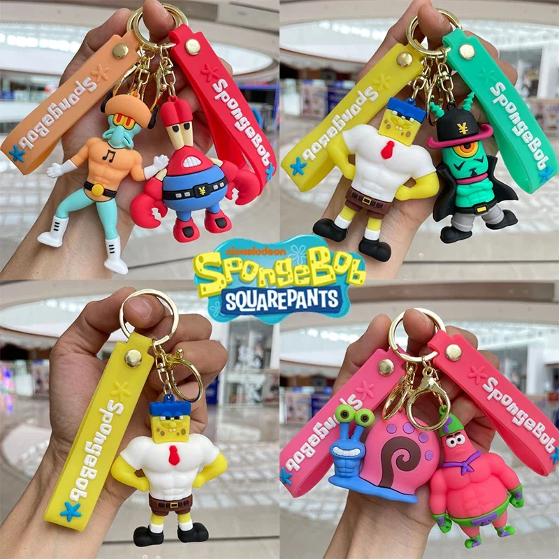 

Забавная кукла Губка Боб Патрик в мышцах Mr.Krabs Сквидвард брелок-подвеска в виде мешка планктона Очаровательная Аниме Фигурка Милая Автомобильная брелок подарки