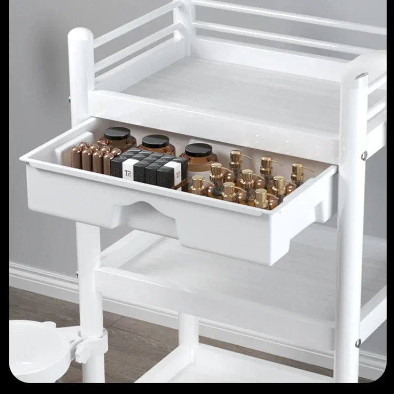 

Simple Wrought Iron Salon Trolley Multi-Layer Rack for Modern Salon Creative Household Beauty Cart with Wheels
