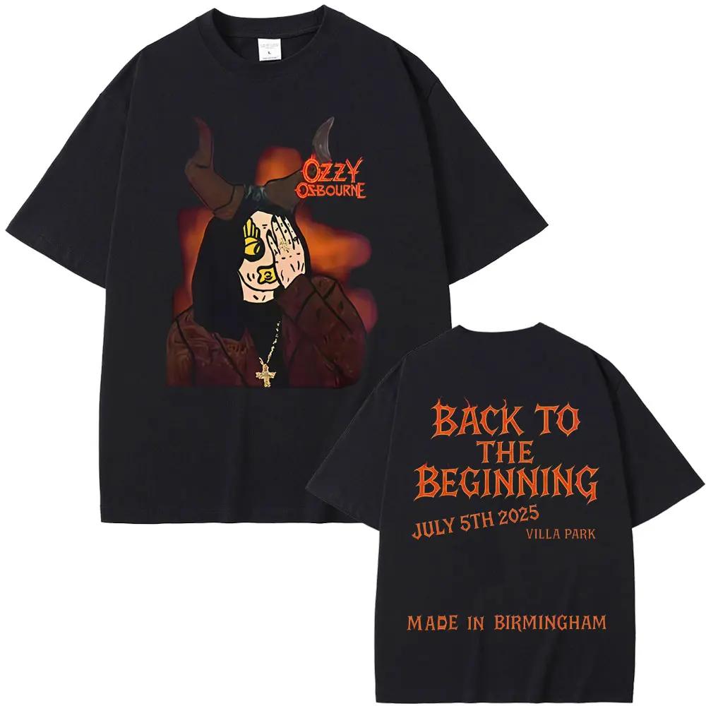

Rock Band Black Sabbath Ozzy Osbourne Back To The Beginning Graphic Print T-shirt Men Women Vintage Heavy Metal Oversized Tshirt