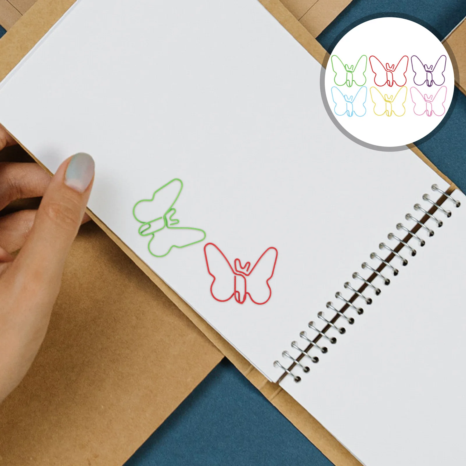 

60Pcs Creative Colorful Paper Clips Butterfly Shaped Macaron Metal Clips for Office School Crafts Decorative Butterfly