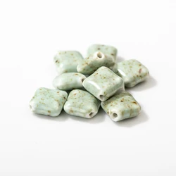 16#10pcs Rhombus Shape Kiln Discoloration Ceramic Beads DIY Accessories Création De Bijoux Bulk Joyeria artesanato #XN273