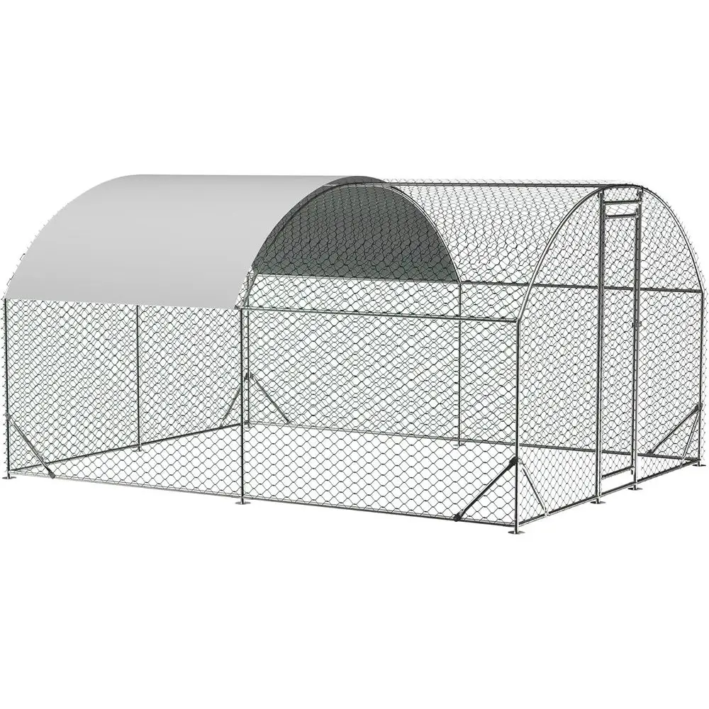 

Dome-Shaped Walk-in Chicken Coop: Large 9.84' x 13.12', Lockable Door, UV/Water-Resistant, 1 Galvanized, Predator-Proof Mesh