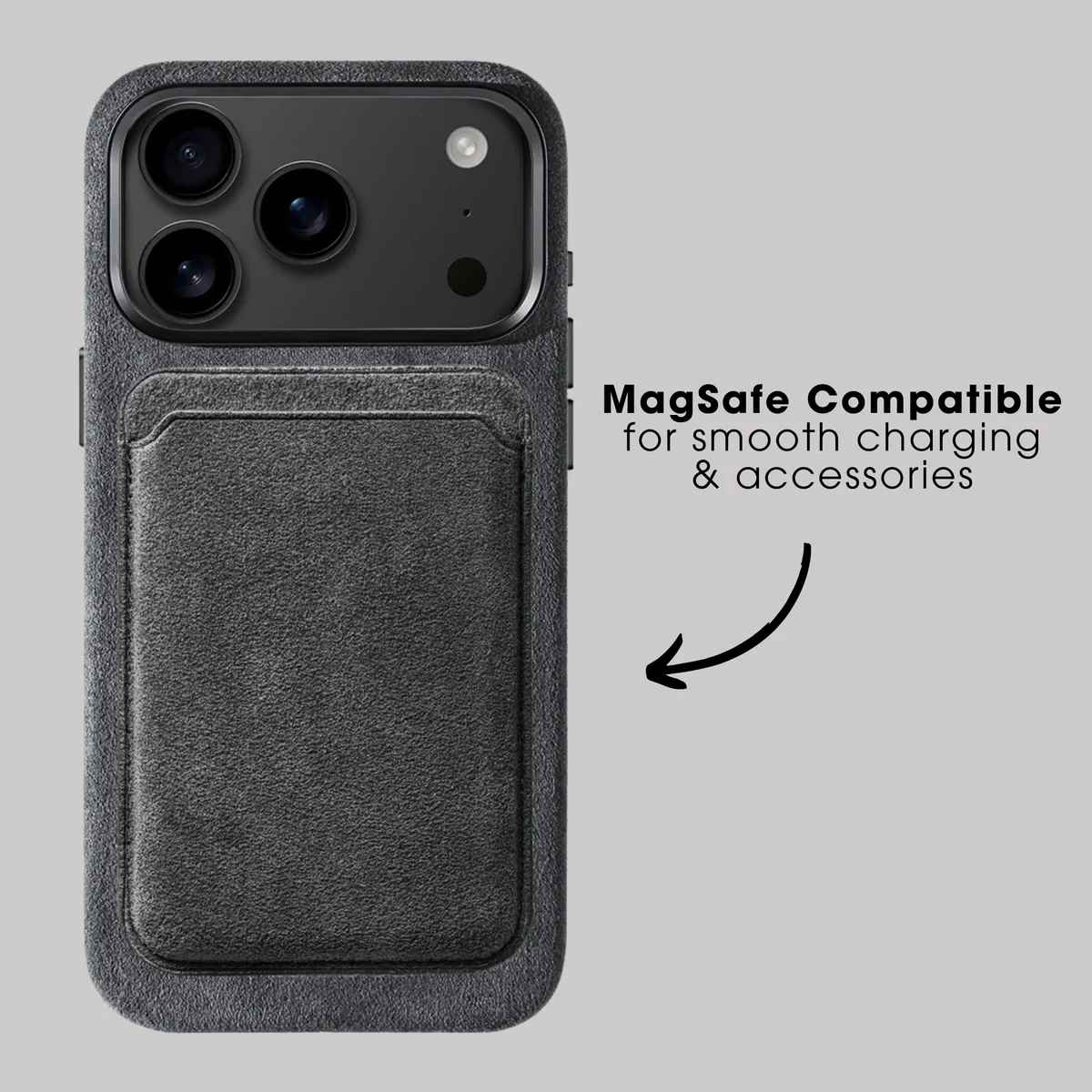 Etui portfelowe z magnetyczną skórą ALCANTARA do iPhone 16 17 18 Pro Max Air z uchwytem na karty Magsafe, etui do Samsung S25 — zdjęcie produktu 5