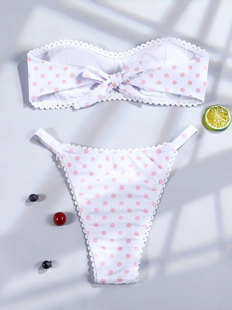 Rinabe โบว์ชุดบิกินี่สําหรับสตรีชุดว่ายน้ํา 2 ชิ้นชุดว่ายน้ํา Push Up Biquini ชุดว่ายน้ําฤดูร้อนพิมพ์ Beachwear