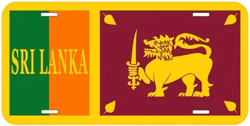 Sri Lanka Flag with Country Name Novelty Car Tag License Plate Aluminum