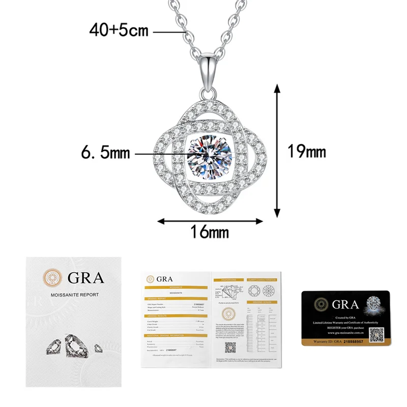 ZFSILVER Fashion Trendy Classic s925 Silver Moissanite Track Star Heart Necklace For Charms Women Accessories Jewelry Gift XL483