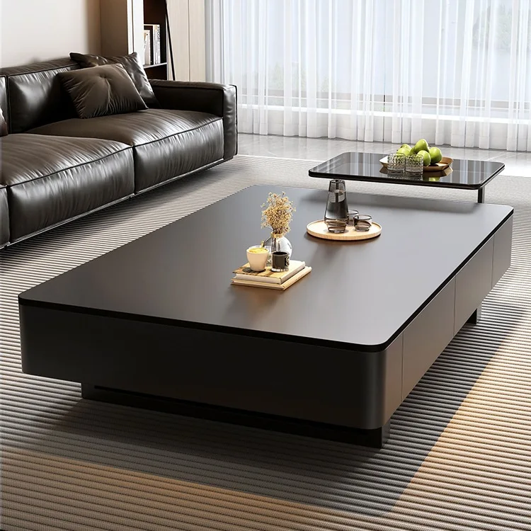 Italian coffee table living room home 2025 new light luxury black rental house with minimalist  small apartment