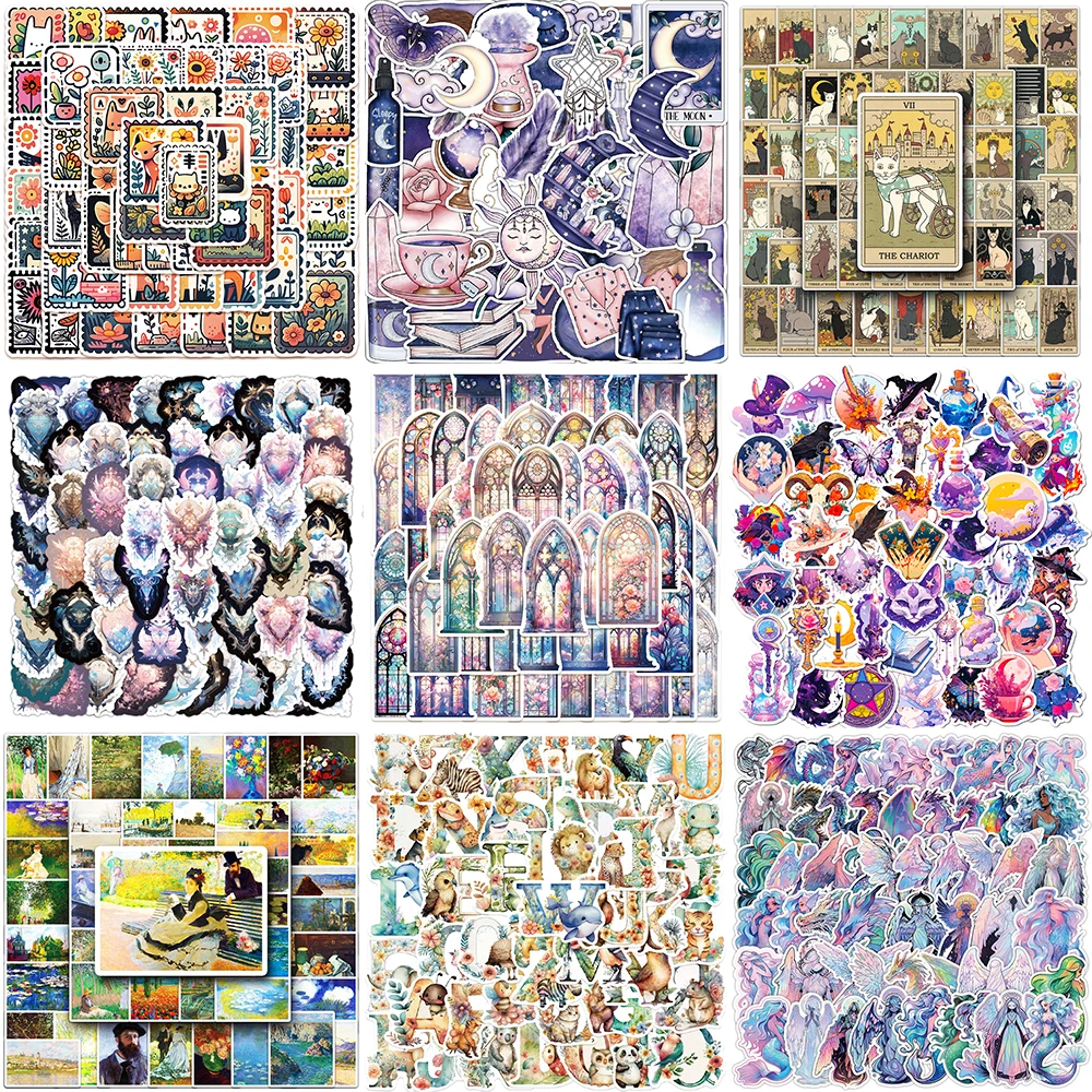 10/30/50PCS New Art Painting Stickers Series Cartoon Magic Heart Graffiti Water Cup Desk Luggage Car Guitar Decoration Wholesale