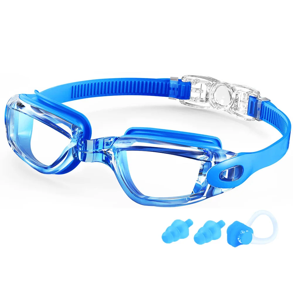 Professionelle Schwimmbrille, Schwimmbrille, beschlagfrei, klare Sicht, wasserdicht, schnell verstellbar, mit Ohrstöpsel, Nasenklammer, Brillen – Detail 15
