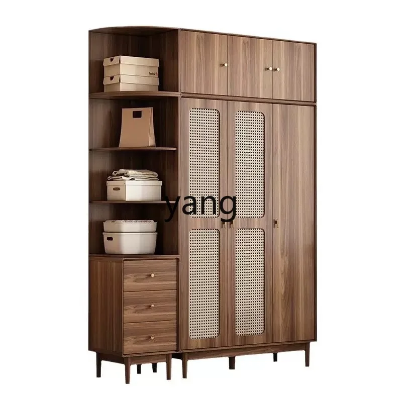 LH solid wood wardrobe combination bedroom home wardrobe Chinese storage cabinet