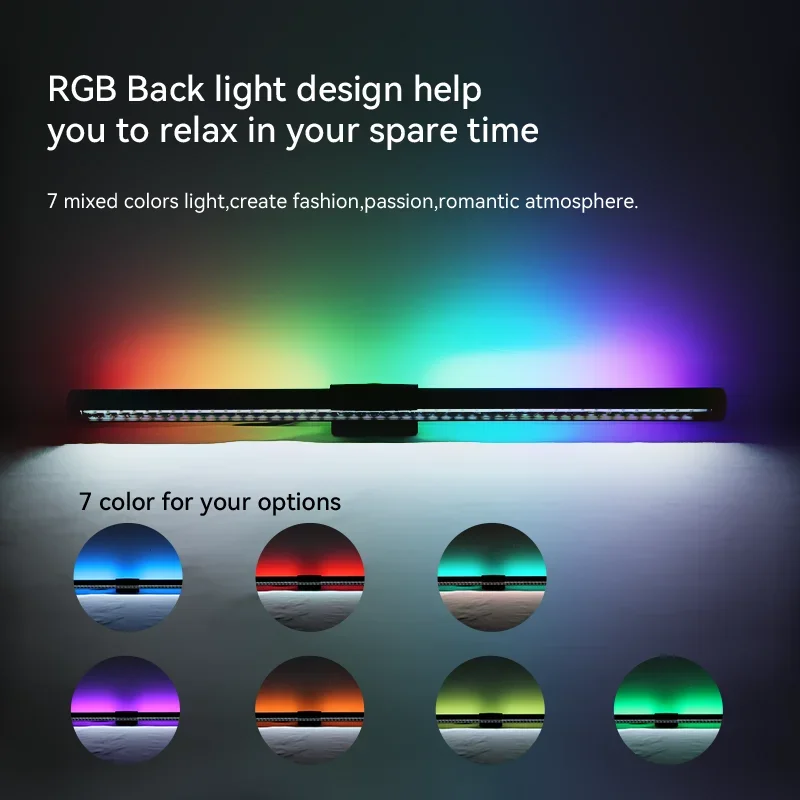 RGB PC Monitor Light Strip Notebook Lighting Night Light Color Temperature Dimming Atmosphere Lamp Read Learn Desktop Lights