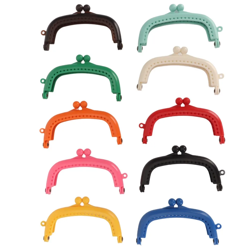 10pcs Practical 85mm/3.35in Purse Clasp Frame Plastic Material Light Weight Kiss Clasp Lock Coin Purse Frame For DIY Projects