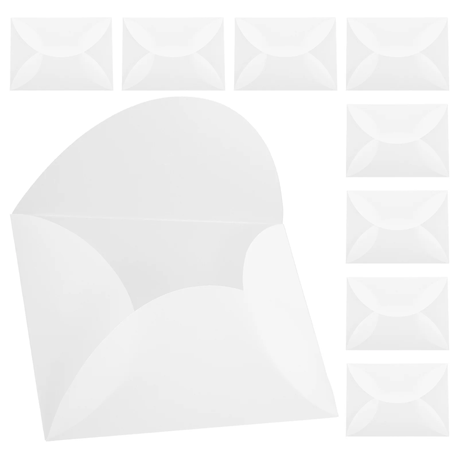 10pcs Petal Shaped Envelopes 5x7 White Blank Invitations Wedding Business Cards Birthday Bridal Shower Holiday Tea