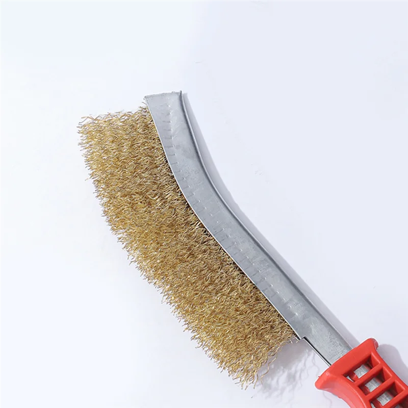 3PCS Multi-Function Tool Wire Brush Copper Plated Long Handle Cleaning Brush Kitchen Grill Special Plate Rust Removal,Requisite