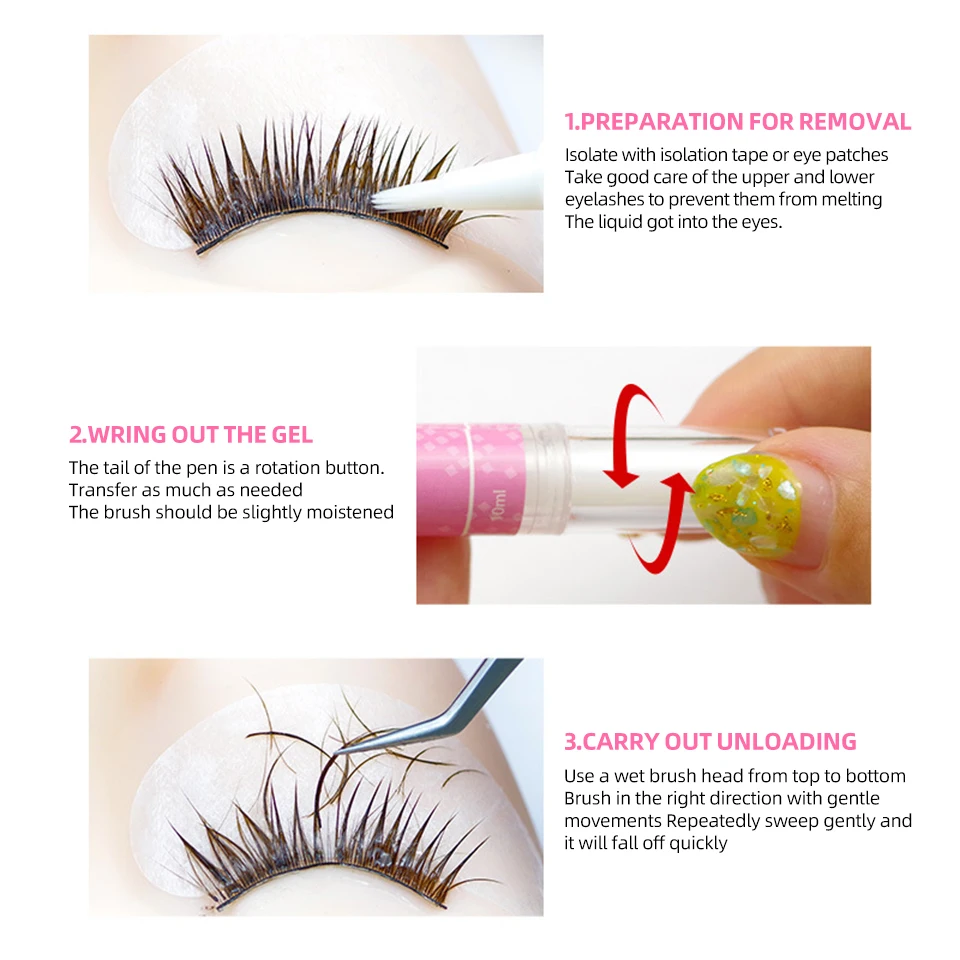 THINKSHOW 5g Wimpers Lijm Remover Brush Pen Niet-irritatie Lijm Remover Wimper Extension Cleaner Makeup Tools