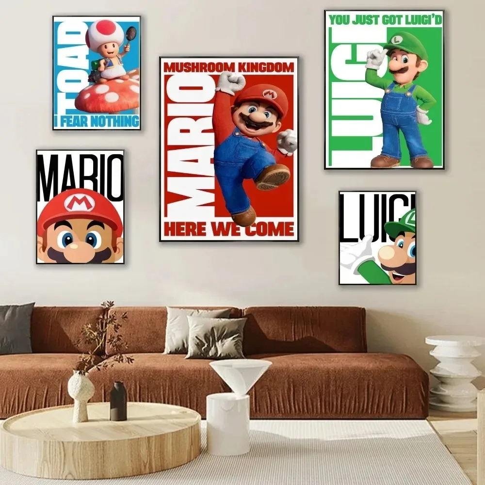 Uncle Mushroom M-Marios Poster Decorative Painting Bedroom Bedside Wall Sticker Living Room Restaurant Cafe Entrance Mural