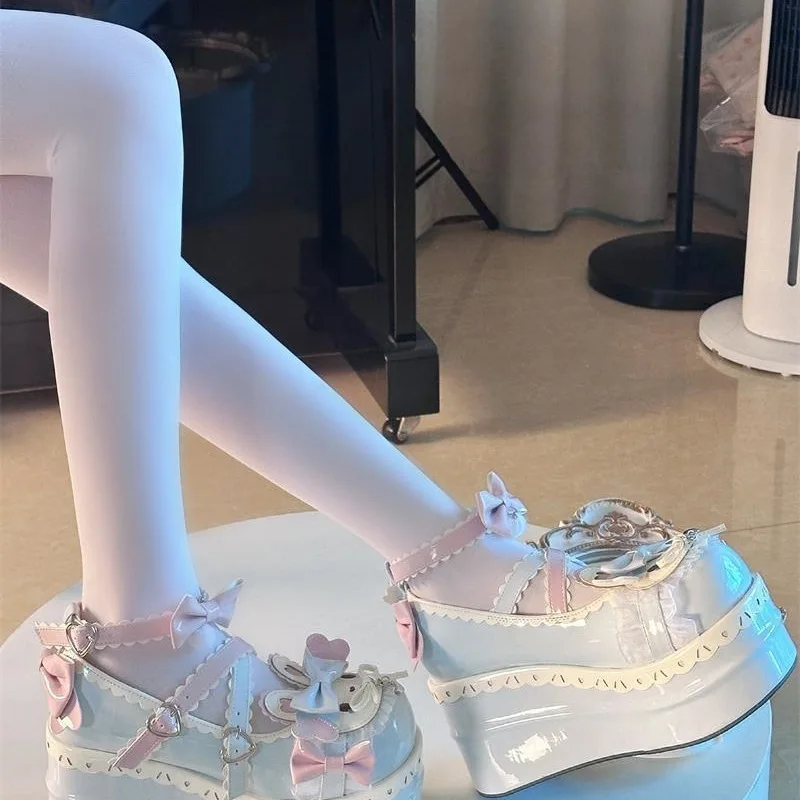 

2025 New Thick Bottom Waterproof Platform Lolita Women's Rice White Platform Shoes Sneakers Women Shoes