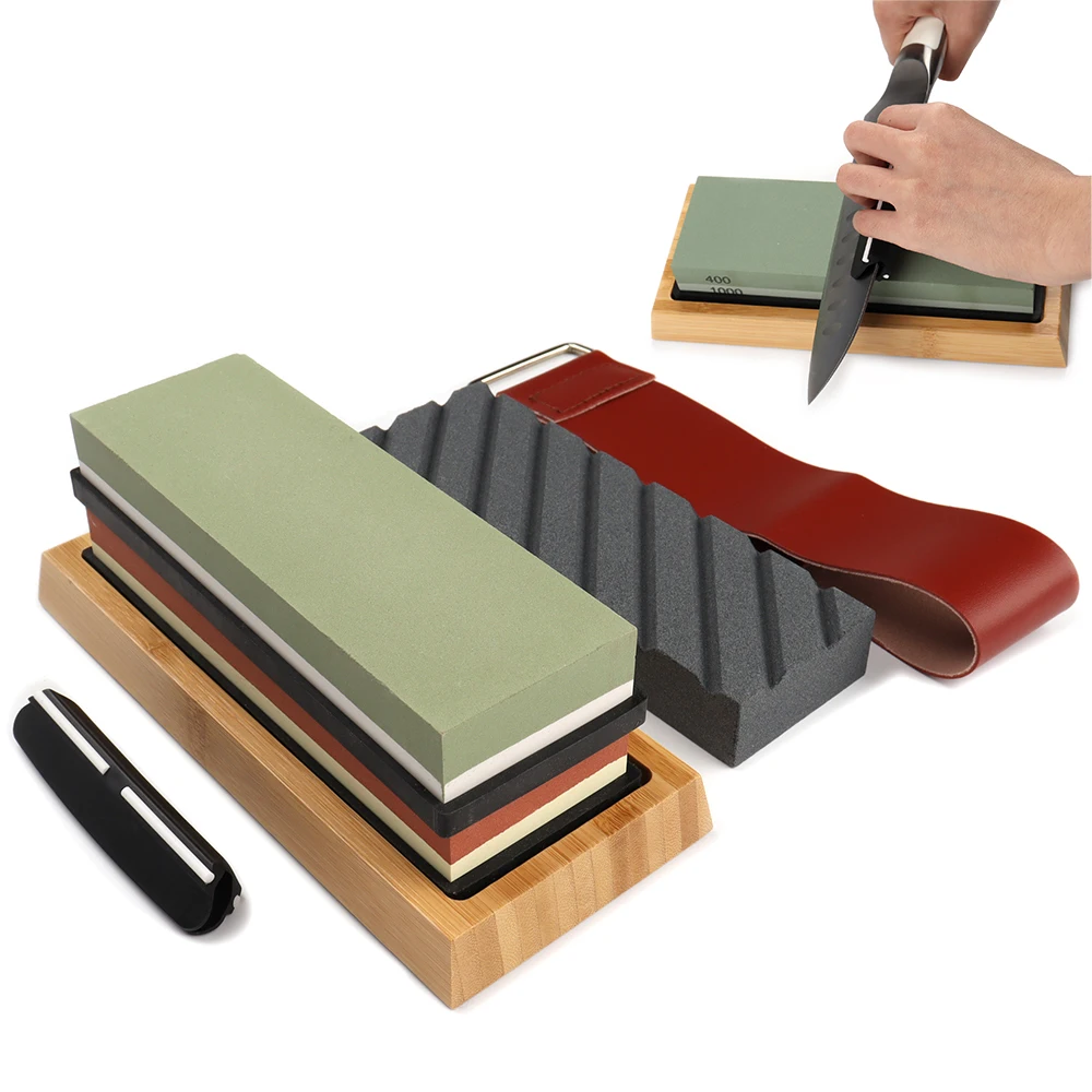 Whetstone Sharpening Stone Grit240-10000# Double-side Grindstone Set Knife Sharpener Kitchen Tool Water Stone for Kitchen Knives