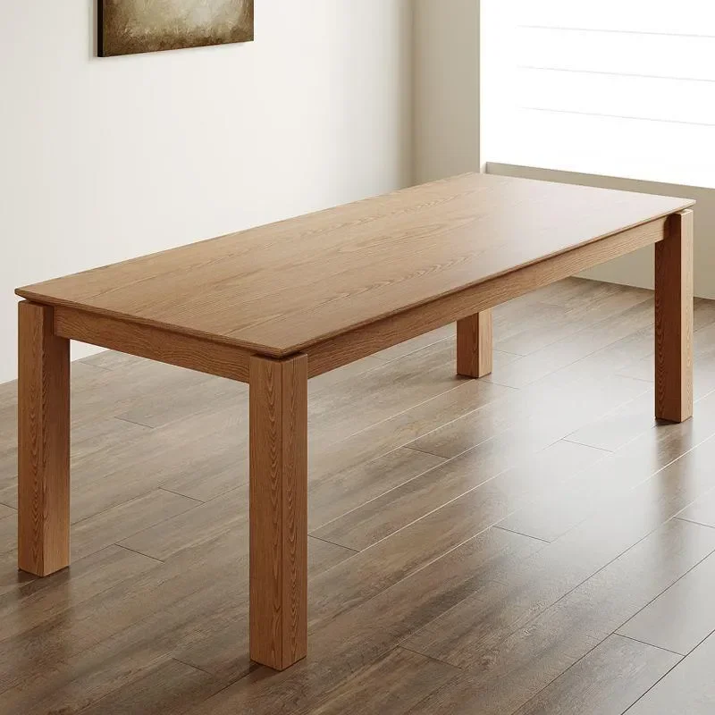 Medieval French Style Dining Table Solid Ash Wood Large Rectangular Board for Living Room Household Eating Desk Workbench