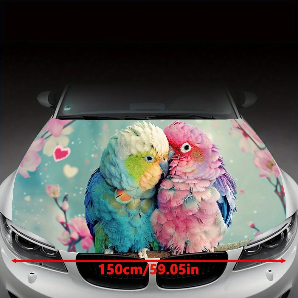 The Love Story of A Parrot Car Hood Side Stickers Cool Style Graphic Packaging Car Tuning Accessories Vinyl Film Vehicle Trim St