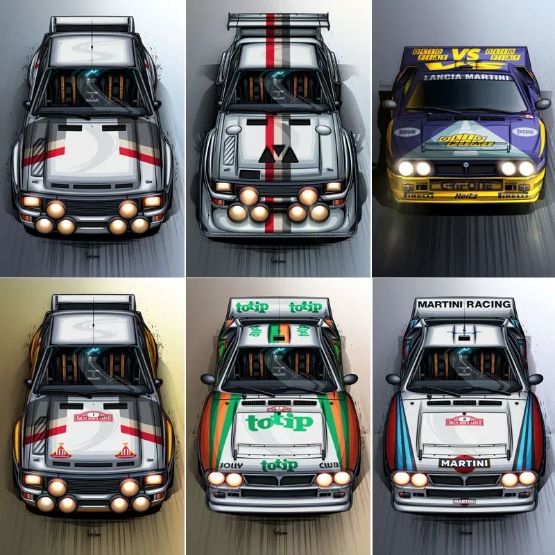 المجموعة B رالي أساطير لانسيا 037 إيفو 2 رالي الفن الملصقات علامة معدنية المرآب غرفة جدار ديكورات مخصص القصدير خمر المنزل ديكو #1