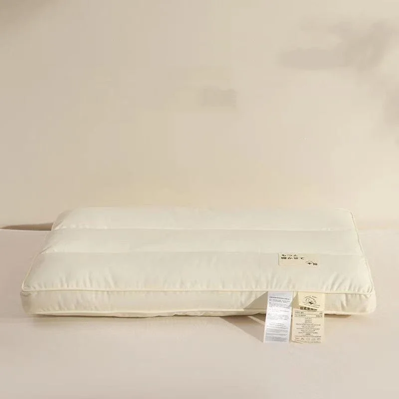 Class A Pure Cotton Low Pillow For Kids Student Adult Sleeping Washable Bedding Neck Health Care Pillows 30x50cm/40x60cm/48x74cm