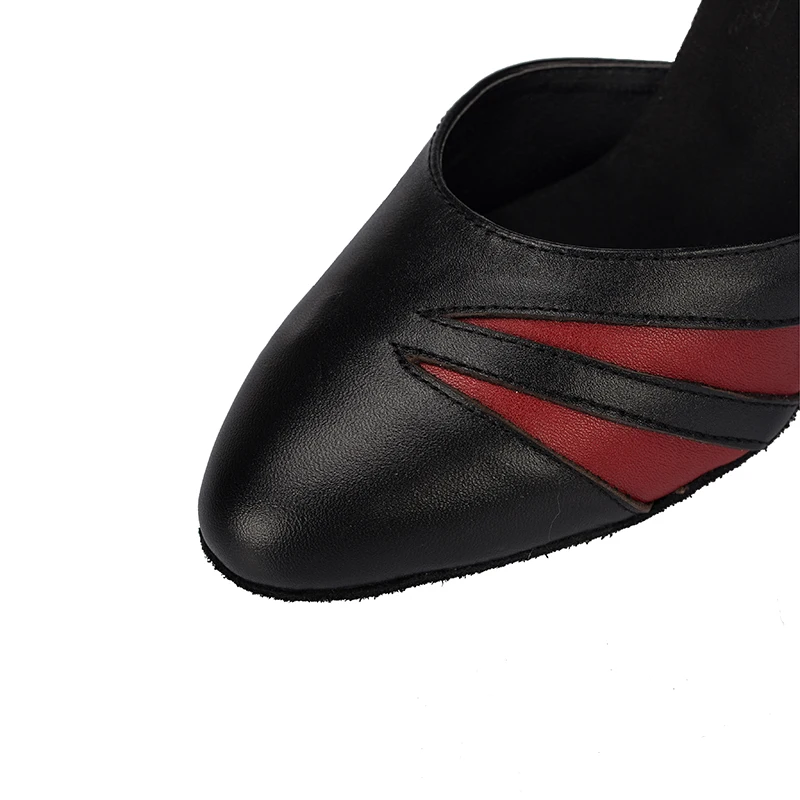 Chaussures de danse latine personnalisées pour femmes, Tango, salle de bal, chaussures de danse modernes pour filles, compétition d'entraînement, noir, rouge, vente en gros