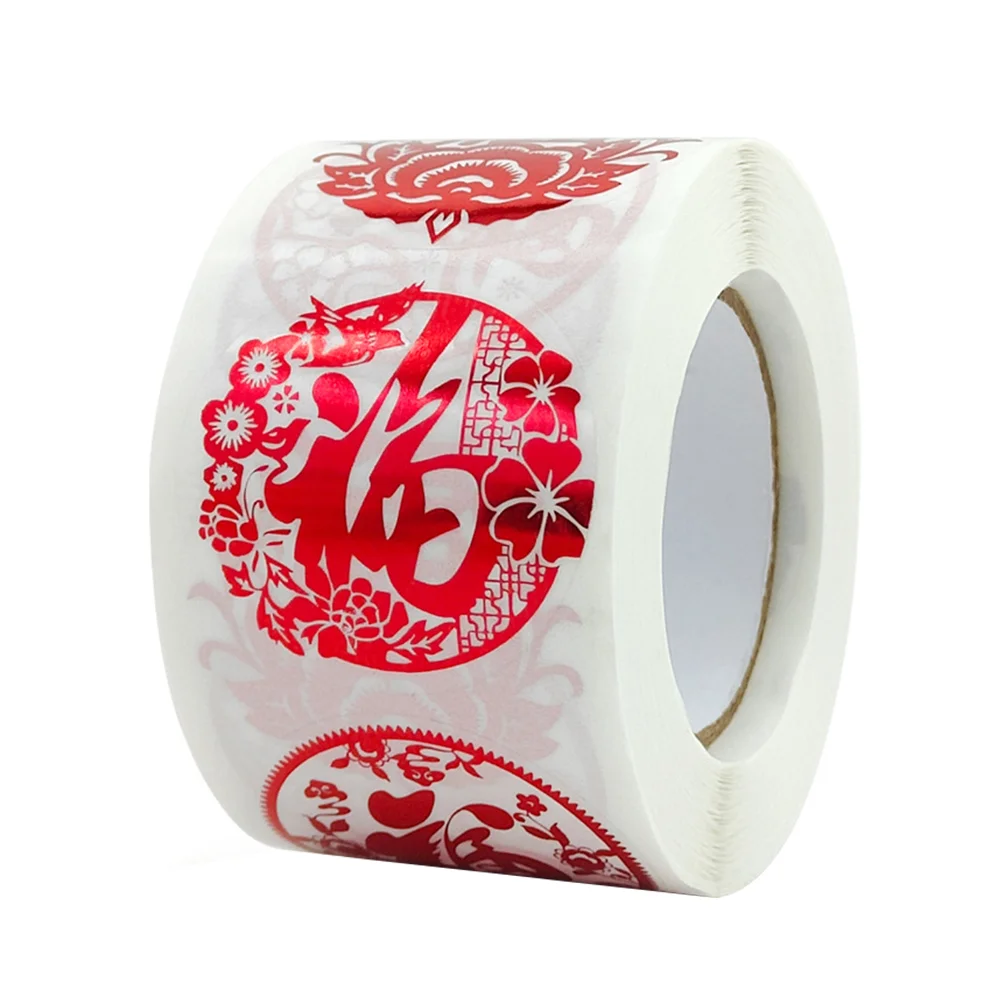 New Year's Fu Character Stickers Gift Decor Spring Festival Adhesive Tapes for Label Decorative Festive