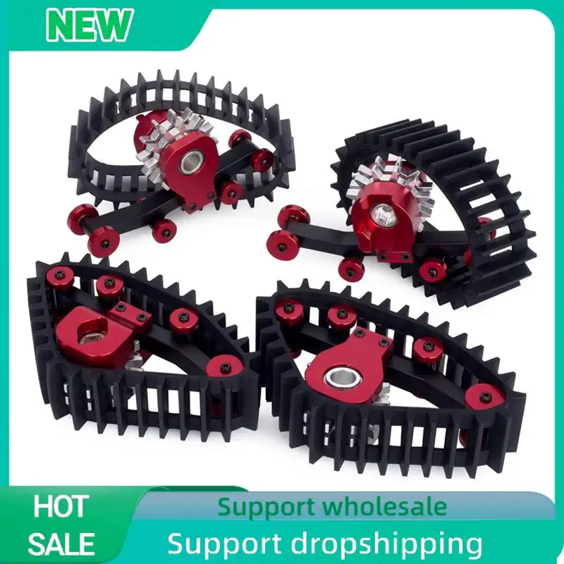 

Solid 4Pcs Snow Tires Sets Carload Tracks Wheel Sandmobile Conversion For 1/18 RC Crawler Car TRX-4M Accessory Parts
