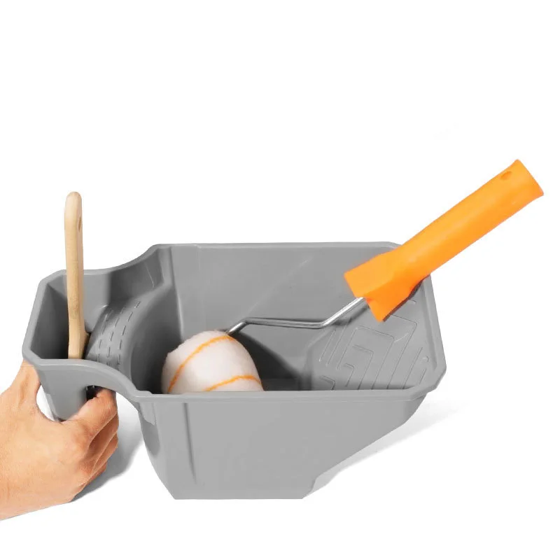 Roller Brush Hand Grip Plastic Paint Tray Set with Convenient Paint Cup Home Decoration Painting Tool