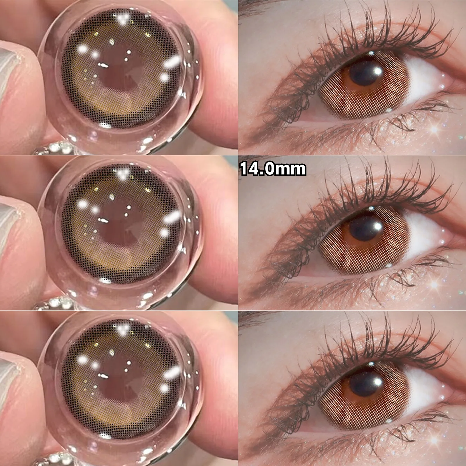VisualClick 2pcs/Pair Graduated Color Contact Lenses Myopia Prescription Yearly Color Lenses black Natural Dioptric Eye Grade
