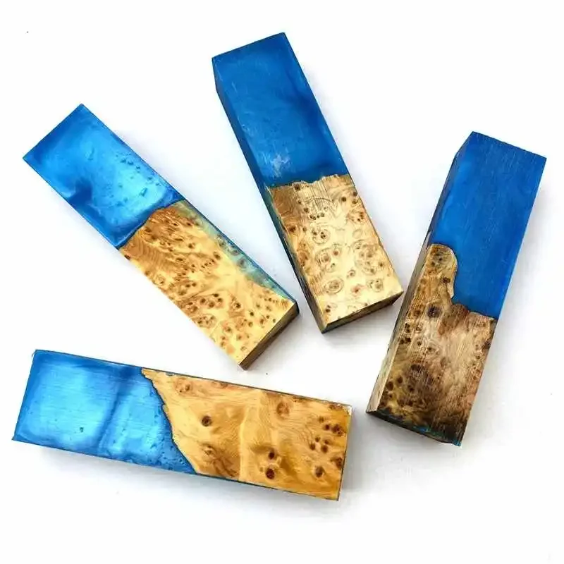 1 Piece of Japanese Chef's Knife Handle Material Resin Mixed Trees DIY Grip Material Stable Wood Knife Handle Material