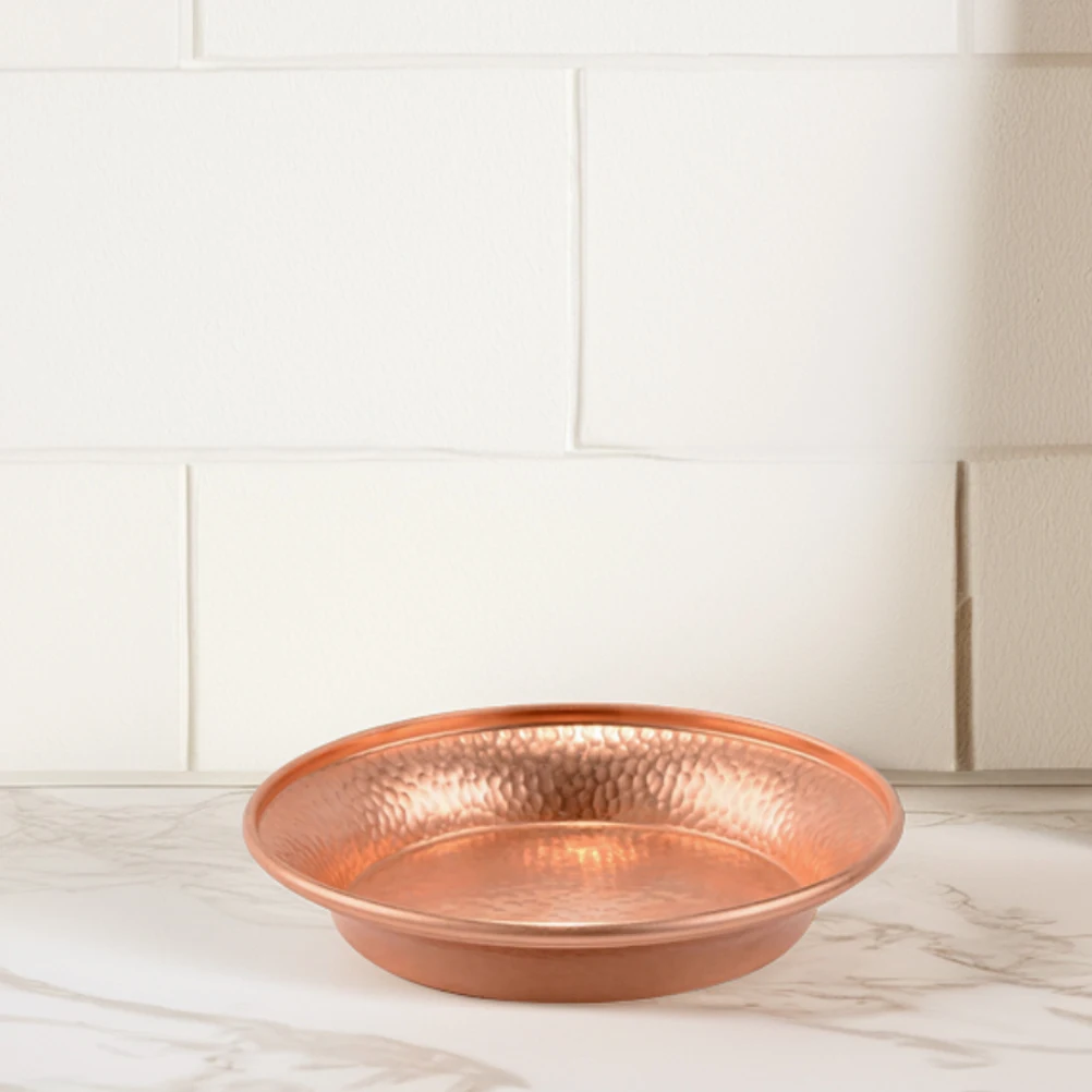 

2pcs Tibetan Copper Offering Plate Wealth God Bowl Water Holy Bowl Decorative Dish for Home Temple Use Pure Artistic