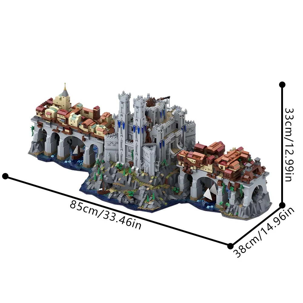 ตัวต่อ Gobricks MOC-167279 ชุดตัวต่อ Wyrm's Crossing ของเล่นตัวต่อ Wyrm's Crossing ของขวัญ
