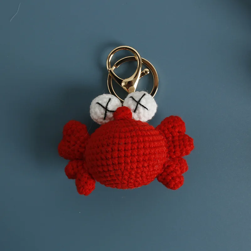 Niedlicher gehäkelter Krabben-Krake-Seestern-Anhänger, gestrickter Marine-Schlüsselanhänger, kreativer handgewebter Tier-Schlüsselanhänger, lustiges Geschenk – Detail 2