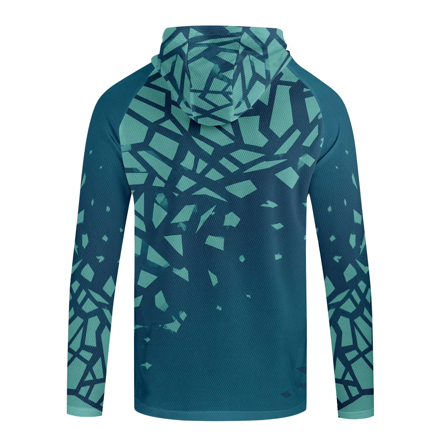 Herren Sommer UPF50+ Angel-Hoodie mit Gesichtsmaske, Reed Camo Bass-Print, schnelltrocknend, atmungsaktiv, leicht, langärmeliges Angelhemd – Detail 24