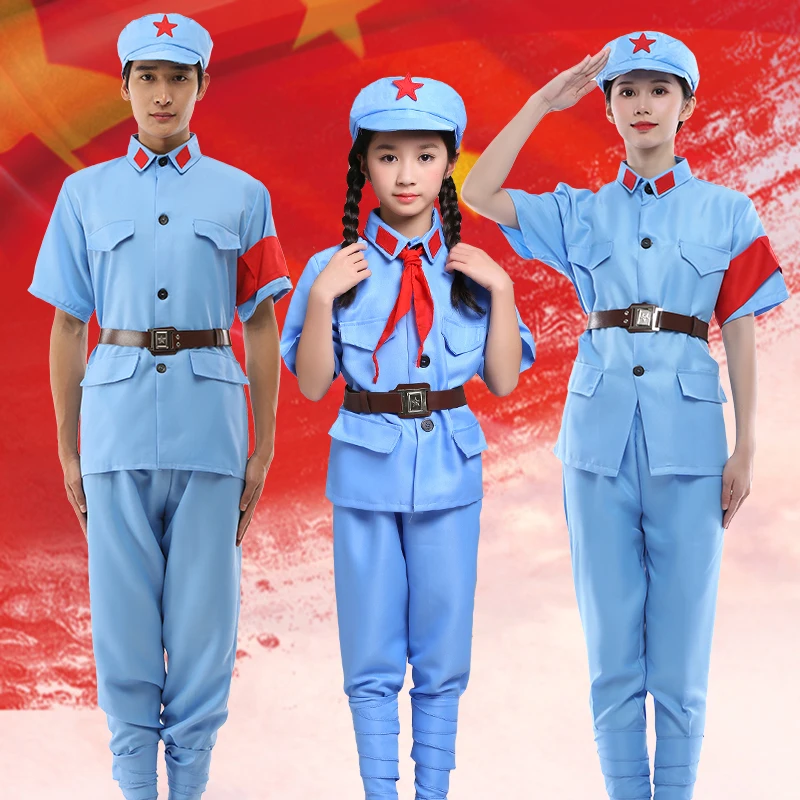 Uniformes militares femininos a oitava rota uniforme do exército guardas vermelhas roupas novo quarto terno do exército coro dança traje cosplay