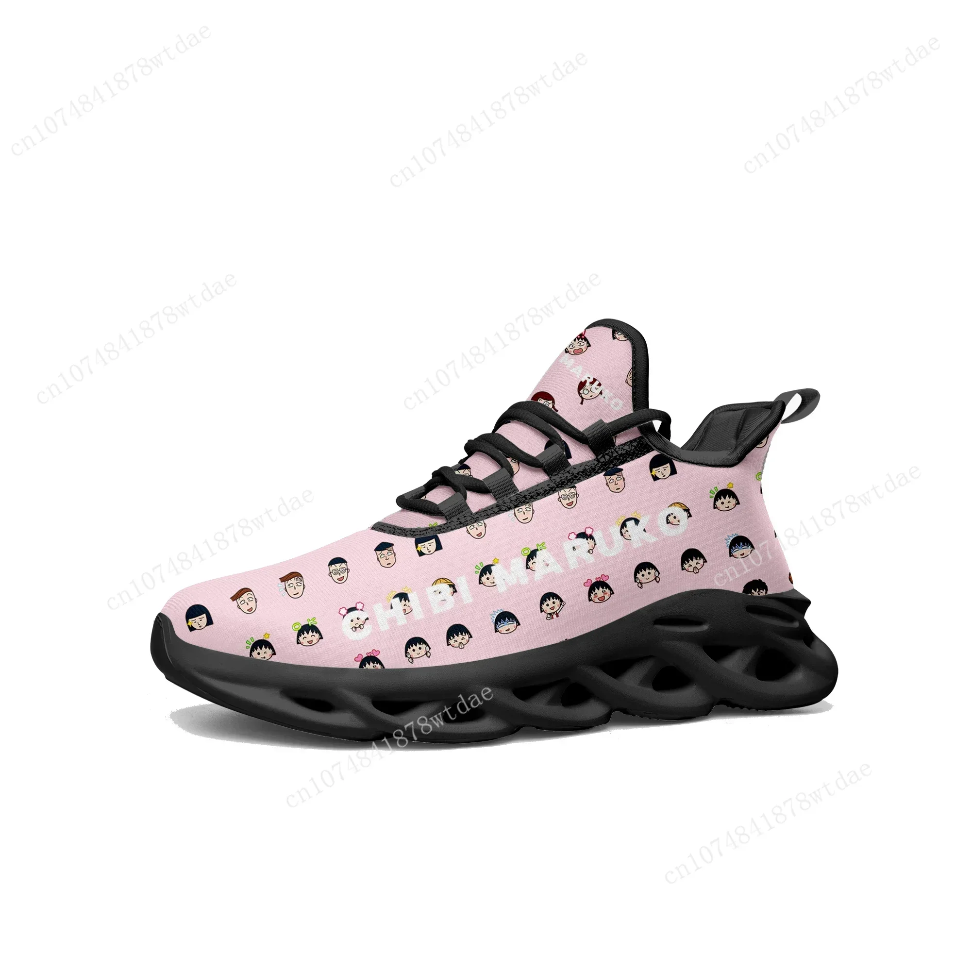 Chibi Maruko Flats Sneakers Mens Womens Sports Running Shoes High Quality Anime Cartoon Custom Lace Up Mesh Footwear 2