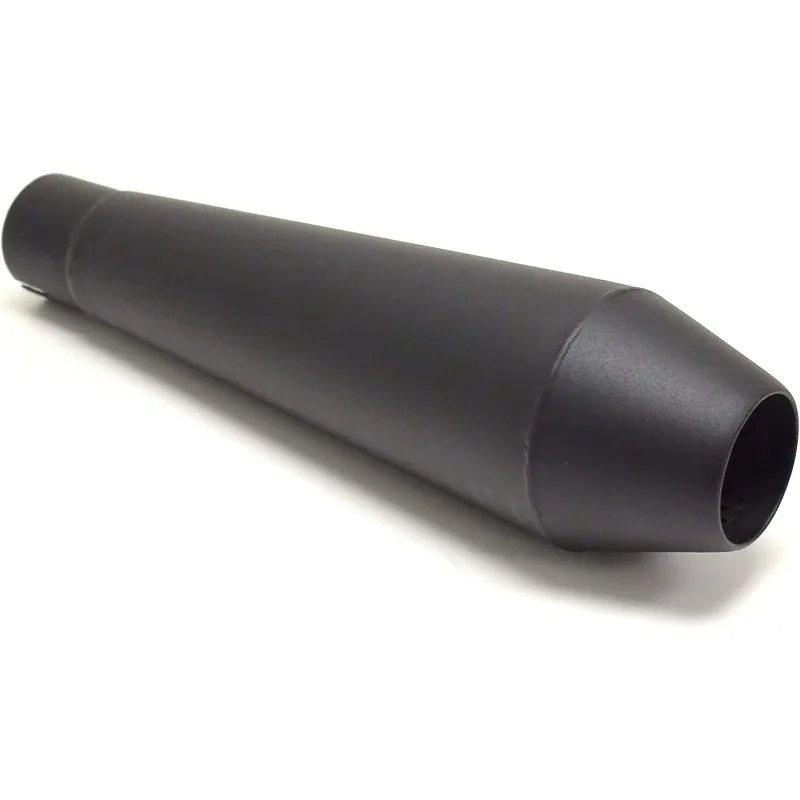 

12" Stainless Steel Performance Motorcycle Muffler Reverse Cone Black 1.75" Inlet ID by Niche Cycle Supply