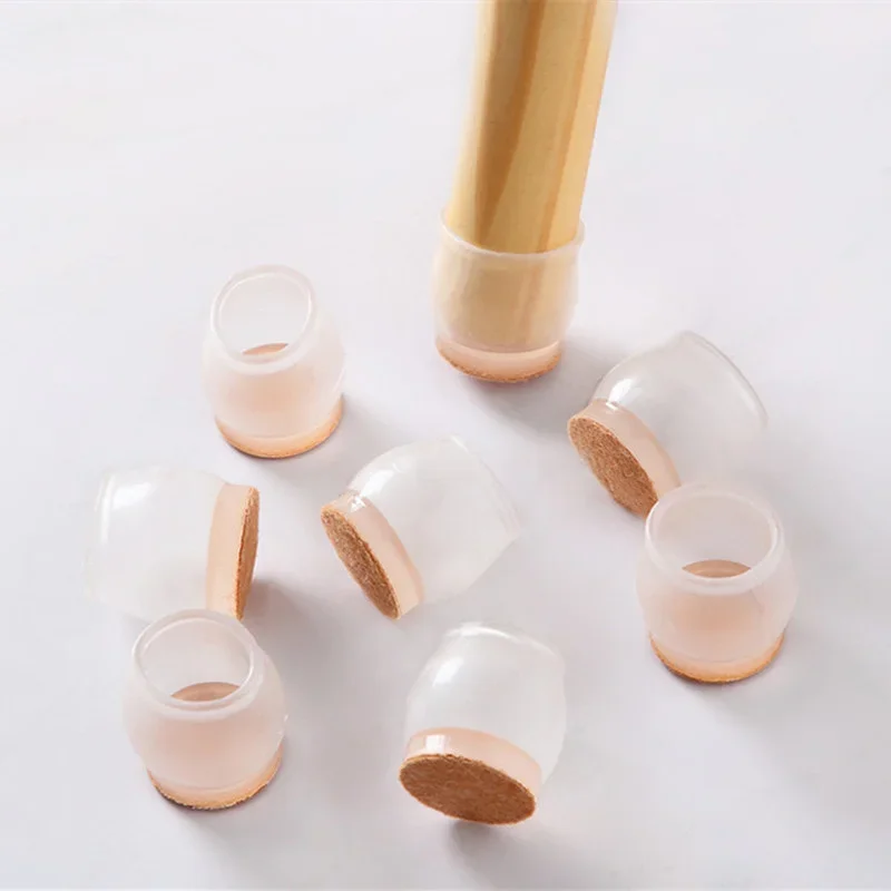 New 16PCS Chair Leg Floor Protectors with Thick Wrap Felt Pads Silicone Furniture Leg Covers Table Feet Caps to Protect Floors