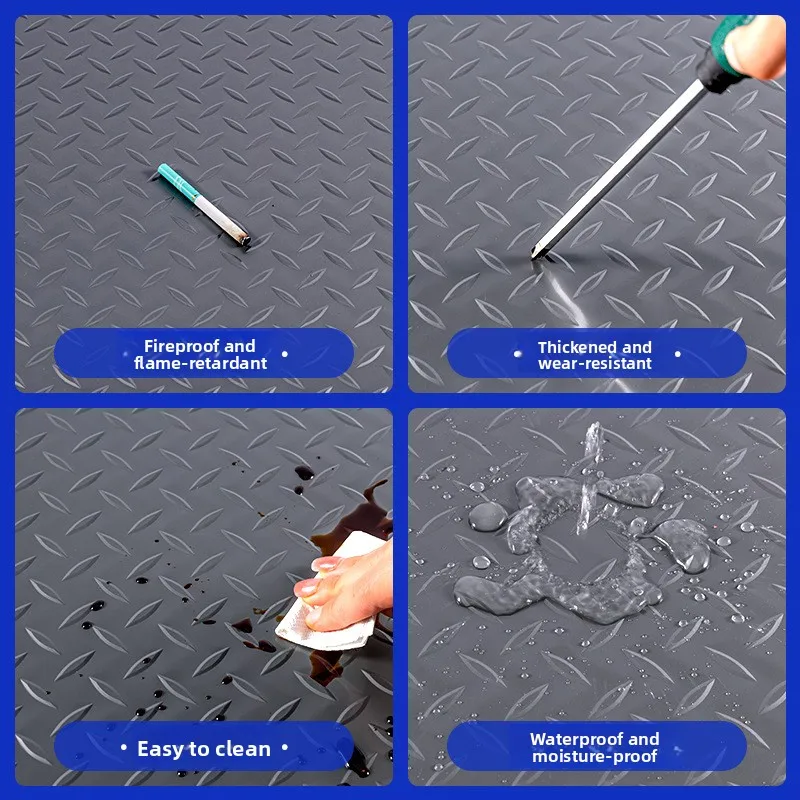 Modern Simple PVC Plastic Anti-Slip Oxford Pad Stairway Wear-Resistant Corridor Waterproof Human-Word Pattern Bull Tendon Rug