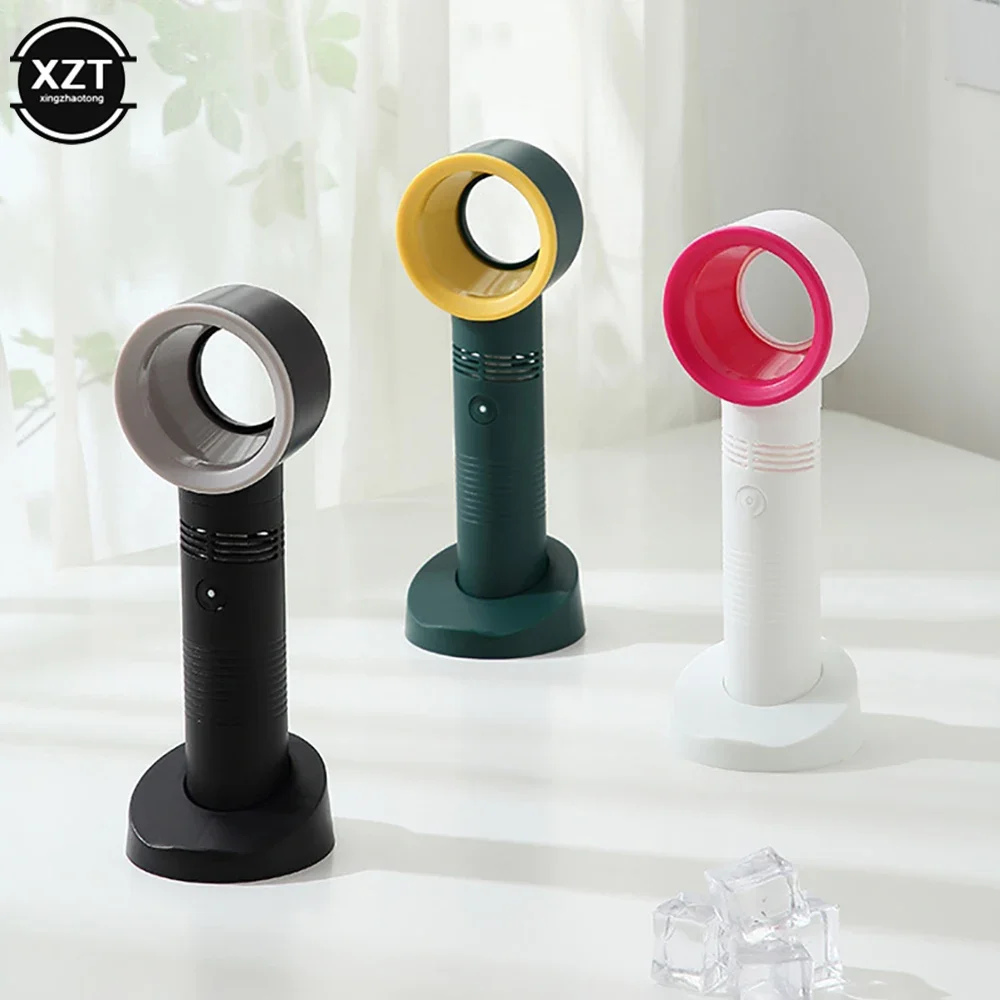 New Bladeless Fan USB Rechargeable Handheld Mini No Leaf Ultra-quiet Fans Air Cooler Fans For Desktop Travel Outdoor Office