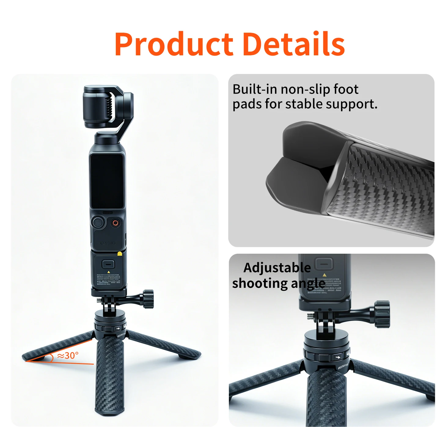 Für DJI Osmo Pocket 4 3 Action-Kamera Aluminium-Legierung Magnetisches Stativ 1-Sekunden-Schnellmontage Gimbal-Stabilisator Halterung Griff – Detail 12