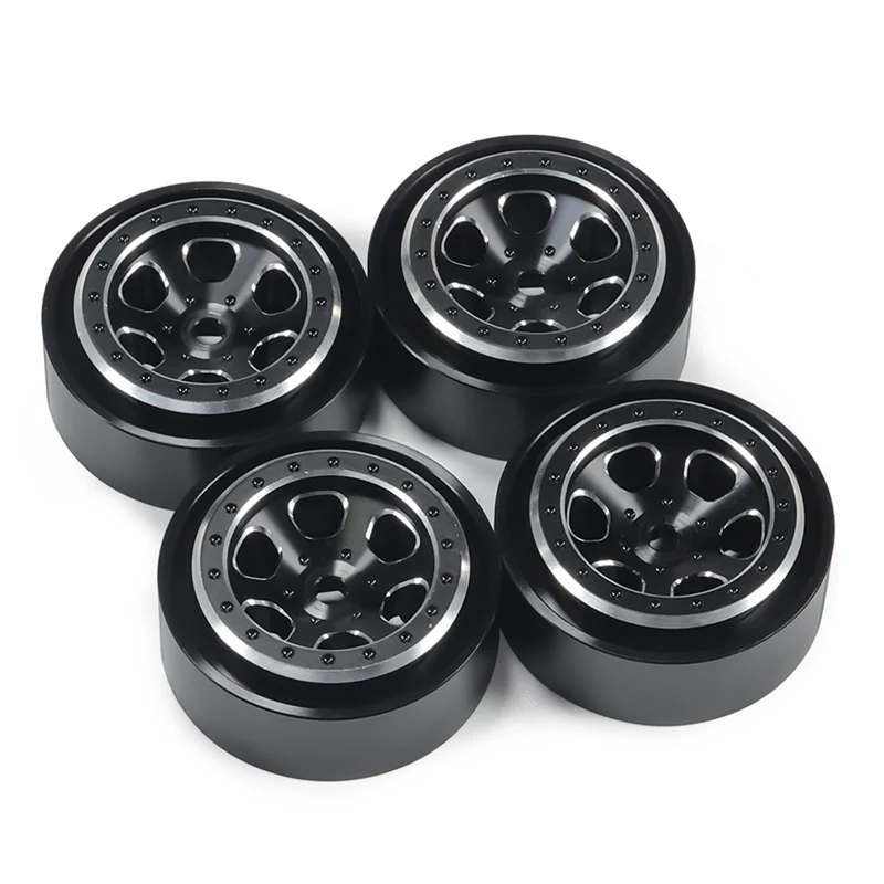 

A68T 4Pcs 1.3 Inch Metal Beadlock Wheel Rim Wheel Hub for TRX4M 1/18 RC Crawler Car Upgrade Parts Accessories,3