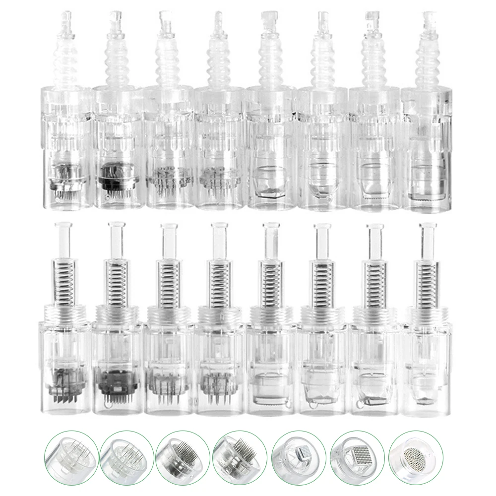 100/50/10PCS Microneedling Micro เข็มไฟฟ้า Derma ปากกาเข็ม Bayonet/สกรูตลับหมึก 12/36pin/ nano Auto Microneedle เข็ม