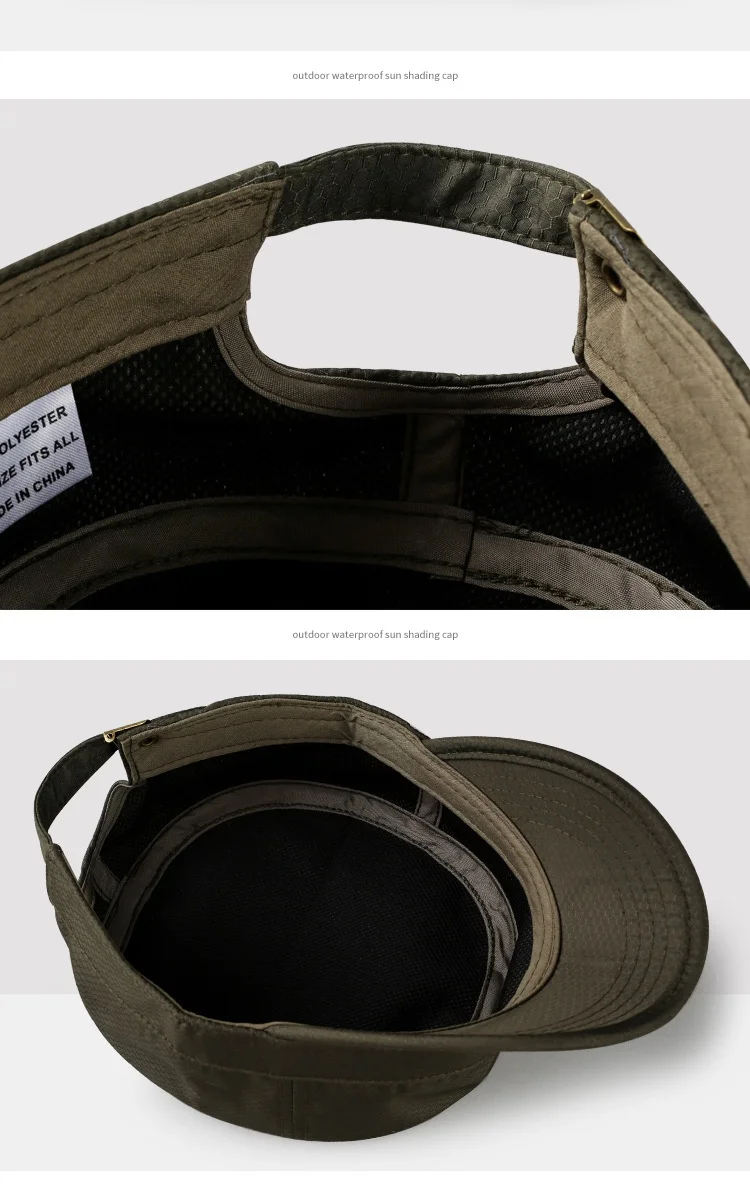 Atmungsaktive Mesh-Kappen für Männer und Frauen, Kadettenmütze, Flacher Schirm für Große Köpfe Schnell Trocknende Mütze Übergröße 56-59cm, 60-65cm – Detail 7