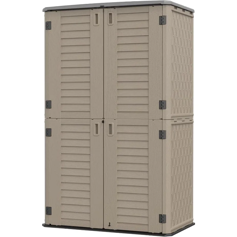 HOMSPARK Storage Shed Weather Resistance, Multi-Purpose Outdoor Storage Cabinet Waterproof, Outdoor Storage Cabinet