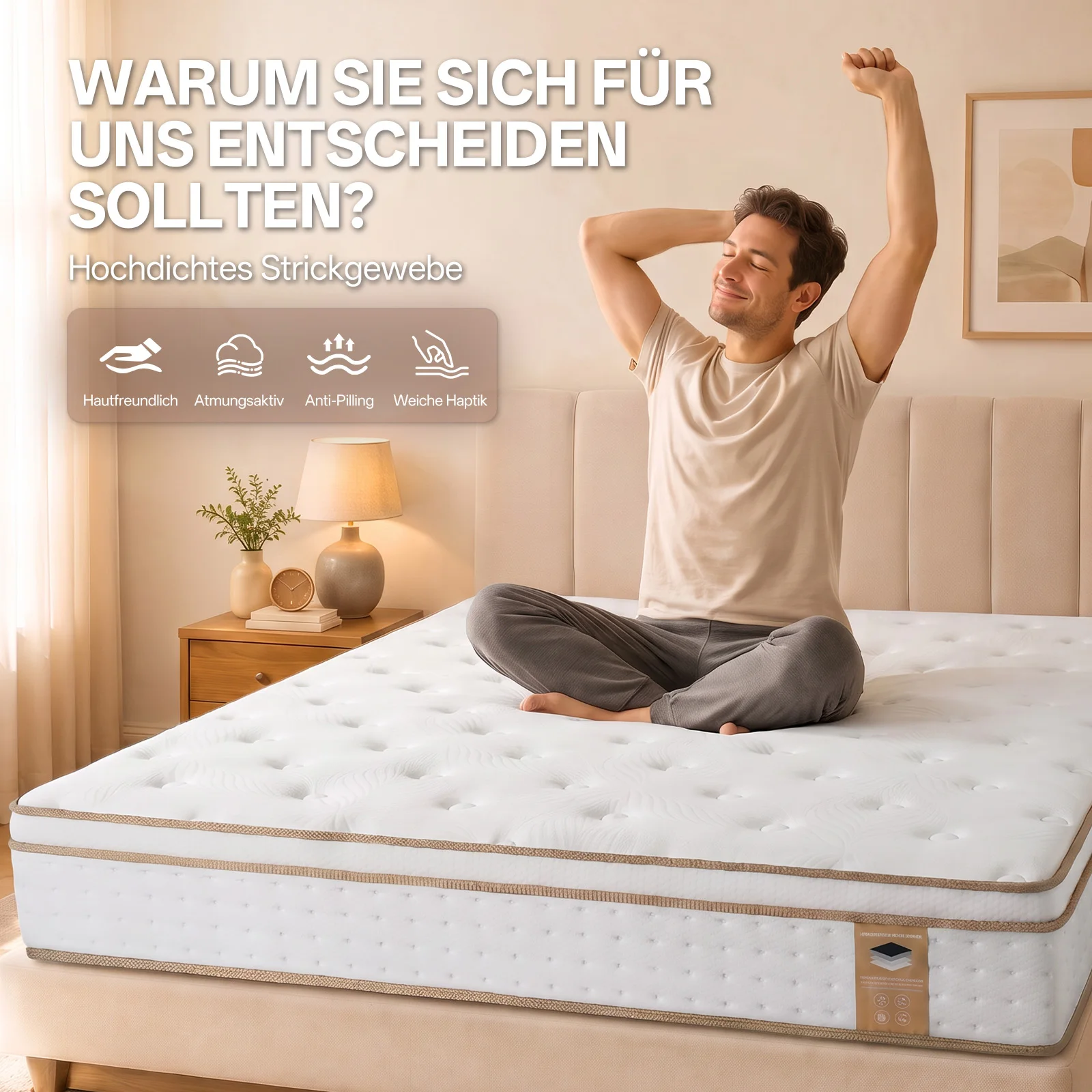 Neu eingetroffen: Hybrid-Matratze SKSBTF 90/120/140/160/180x200cm, 25cm dick, atmungsaktiv, geräuscharm, mit Taschenfederkern für Zuhause, Schlafzimmer und Studentenwohnheim
