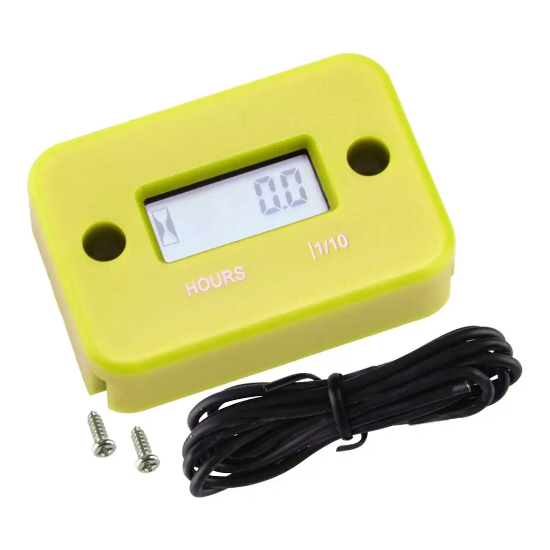 Digital LCD Vibration Hour Counter Operating Hour Counter Engine Hour Meter Yellow Fit For Motorcycle Tractor Log Spliter Boat