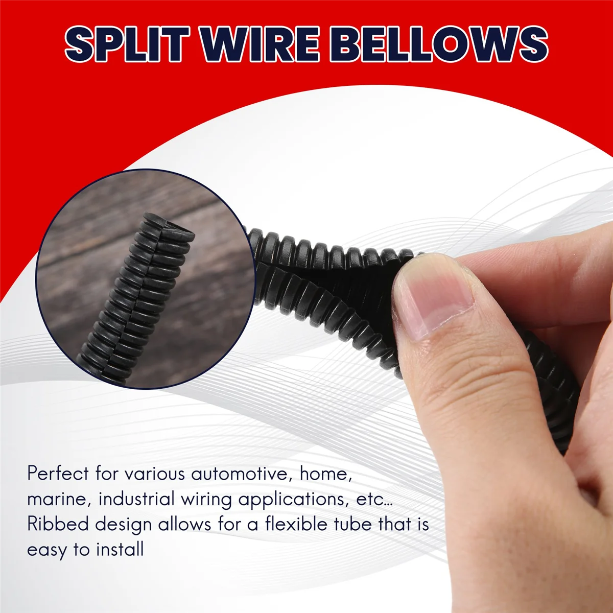 25 Ft Split Wire Conduit Polyethylene Tubing Black Color Sleeve Tube